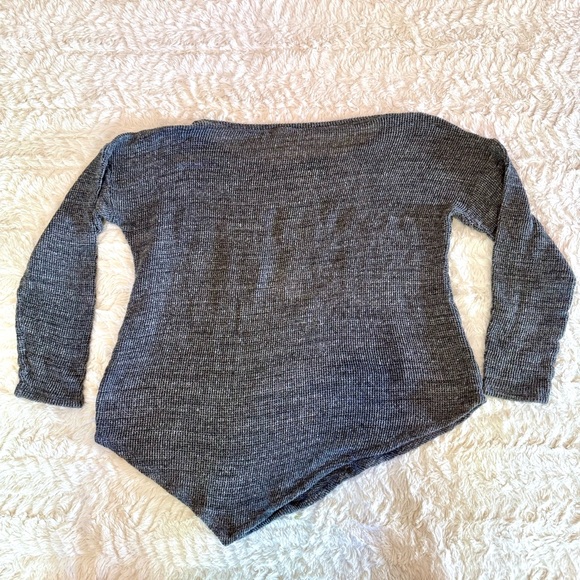 Eileen Fisher Gray Waffle Knit Top | Long Sleeve | Size Small | Minimalist Cozy - Picture 2 of 6